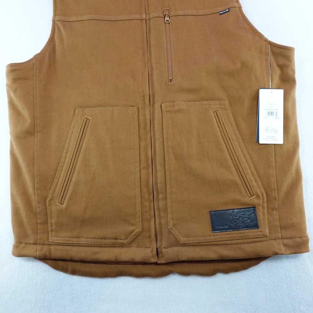 NWT Elliot Sloan/ Ben Grillo Hurley Vest Mens Brown Canvas Pocket Street Dragon - Picture 4 of 16